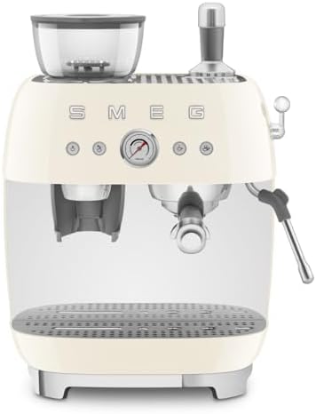 Cafetera espresso semiautomática Smeg Retro, EGF03PBUS, color azul pastel