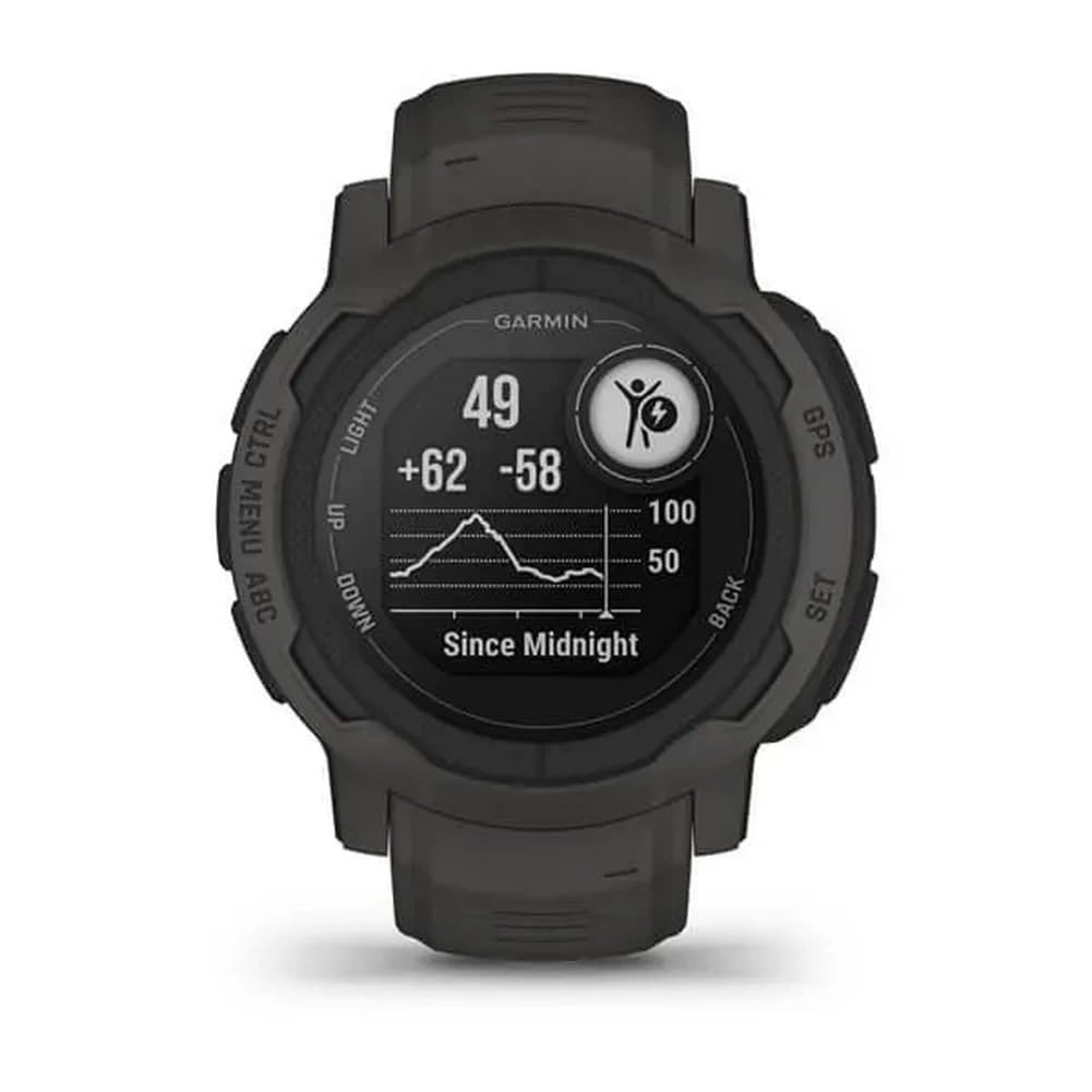 Garmin 010-02626-10 Instinct 2, Rugged Outdoor Watch with GPS, Built for All Elements, Multi-GNSS Support, Tracback Routing and More, graphite