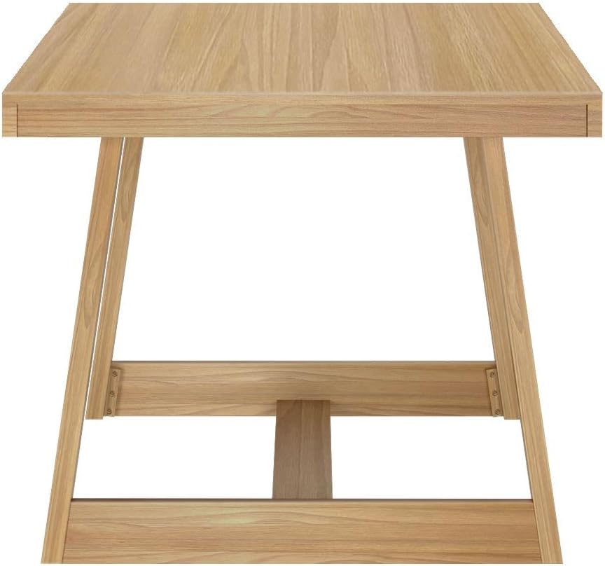 Mesa de comedor rústica de 72 pulgadas con estructura de madera maciza, mesa de comedor rectangular grande de madera para comedor, oficina en casa, muebles de sala de estar, fácil montaje, cepillo de alambre negro