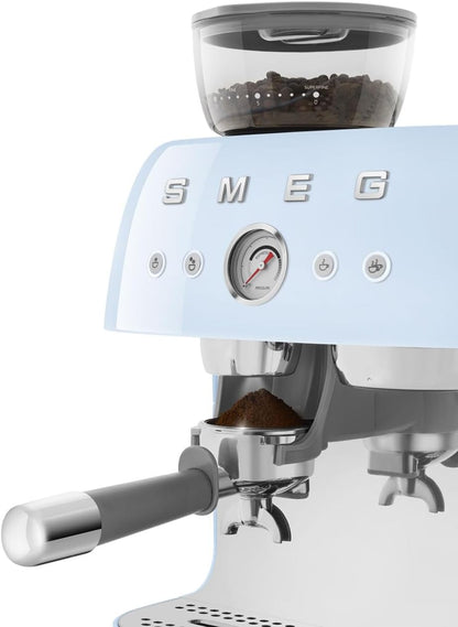 Smeg Retro Semi-Automatic Espresso Machine, EGF03PBUS, Pastel Blue