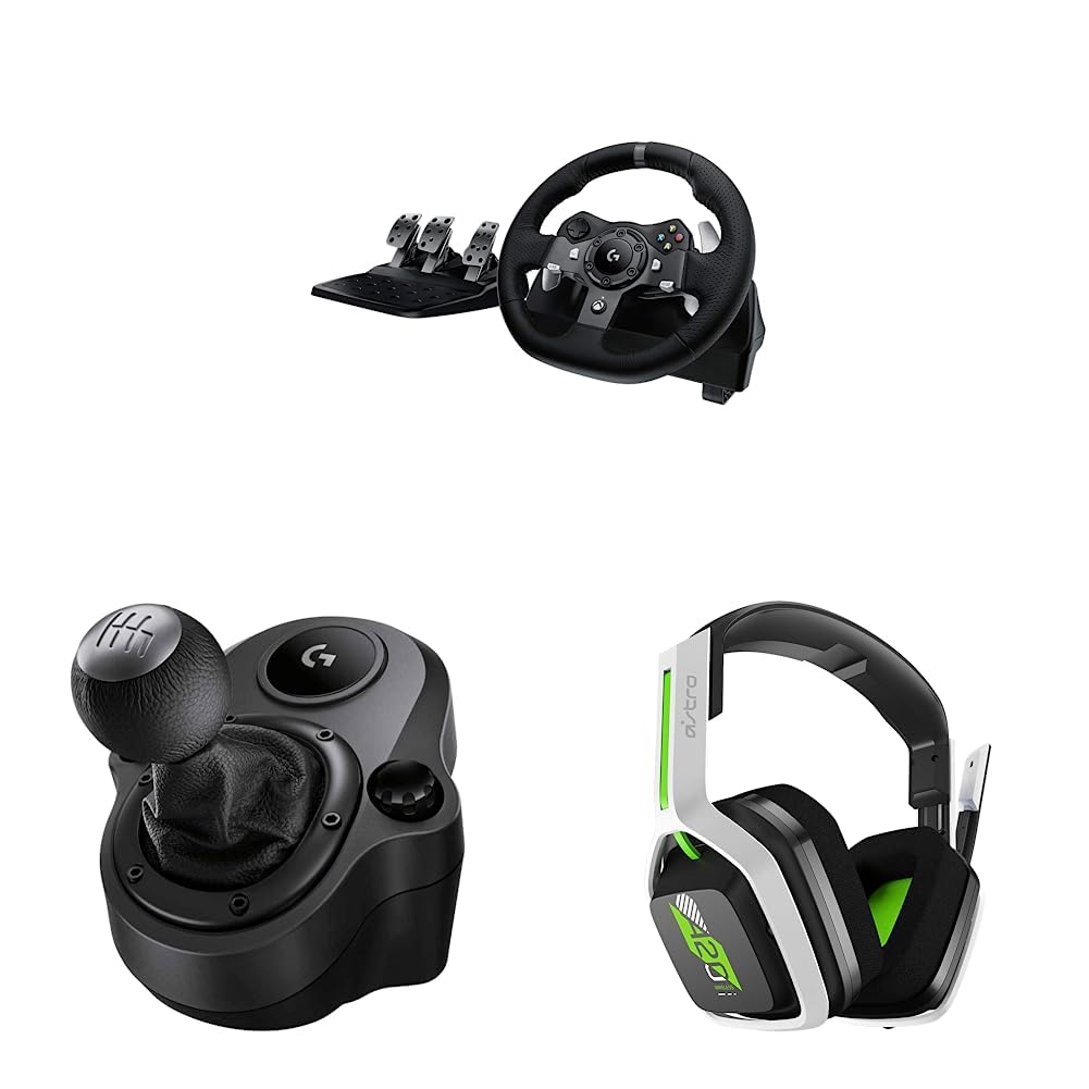 Volante y pedales de carreras Logitech G29 Driving Force, Force Feedback, cuero auténtico + palanca de cambios Logitech G Driving Force - Para PS5, PS4, PC y Mac - Negro