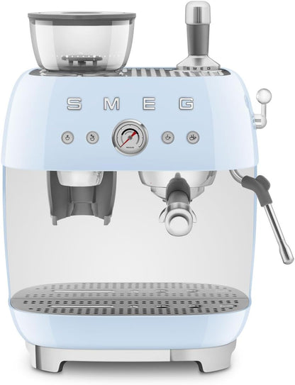 Smeg Retro Semi-Automatic Espresso Machine, EGF03PBUS, Pastel Blue