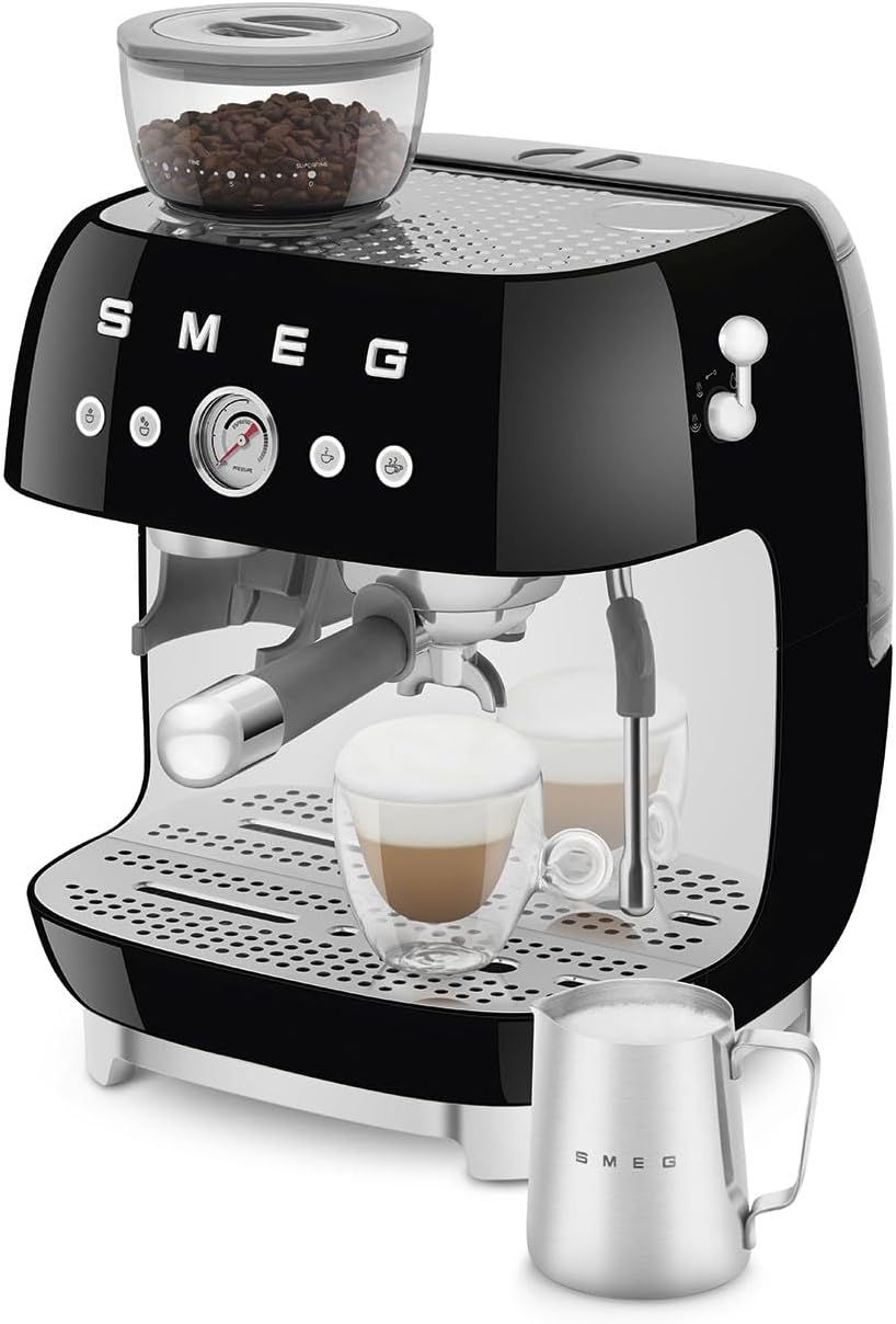 Smeg Retro Semi-Automatic Espresso Machine, EGF03PBUS, Pastel Blue