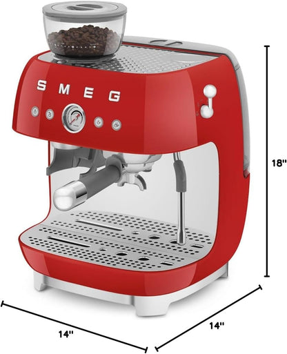 Smeg Retro Semi-Automatic Espresso Machine, EGF03PBUS, Pastel Blue