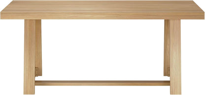 Mesa de comedor rústica de 72 pulgadas con estructura de madera maciza, mesa de comedor rectangular grande de madera para comedor, oficina en casa, muebles de sala de estar, fácil montaje, cepillo de alambre negro