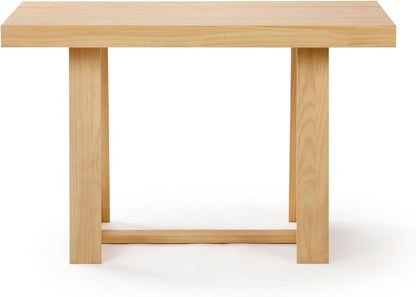 Mesa de comedor rústica de 72 pulgadas con estructura de madera maciza, mesa de comedor rectangular grande de madera para comedor, oficina en casa, muebles de sala de estar, fácil montaje, cepillo de alambre negro