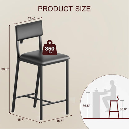 2 人餐桌套装，带 2 把软垫椅子和储物架的柜台高度桌，2 件套小酒馆桌椅，适合小空间、公寓、家庭、工作室的厨房餐桌套装