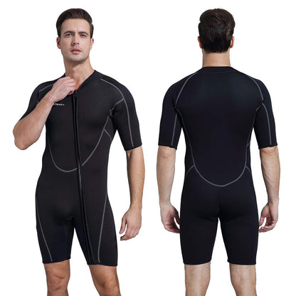 Seaskin Mens 3mm Shorty Wetsuit Womens, Full Body Diving Suit Front Zip Wetsuit for Diving Snorkeling Surfing Swimming