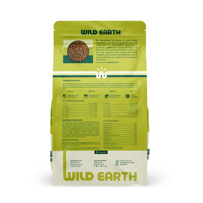 Wild Earth Vegan Dry Dog Food Performance Formula | Plant-Based Vegetarian Kibble | Wheat-Free, Allergen-Free, Veterinarian-Developed | Veggie Supreme Flavor, 4lb Bag