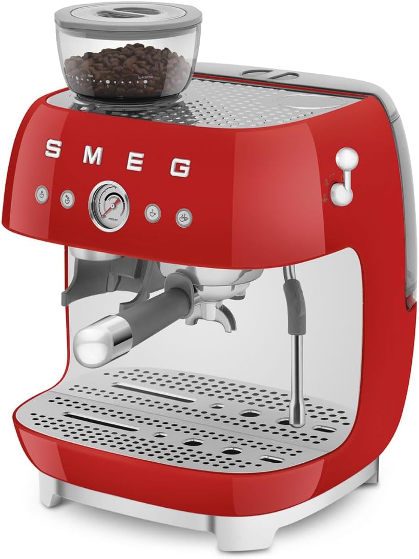 Smeg Retro Semi-Automatic Espresso Machine, EGF03PBUS, Pastel Blue