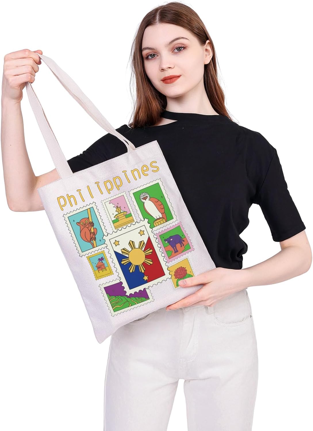 MEIKIUP Filipino Tote Bag - Philippines Sun & Star Collection Shoulder Bag