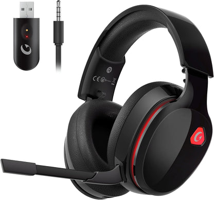 Auriculares inalámbricos para juegos de 2,4 GHz para PS5, PS4 Fortnite y Call of Duty/FPS Gamers, PC, Nintendo Switch, auriculares para juegos Bluetooth 5.3 con micrófono con cancelación de ruido, sonido estéreo, batería de más de 40 horas, color blanco