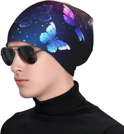 Black Cat Slouchy Beanie Multifunction Chemo Skull Caps Headwear Hats Turban Unisex