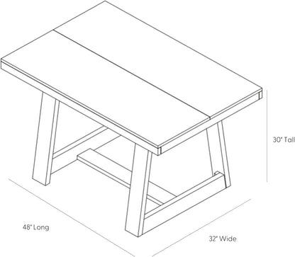 Mesa de comedor rústica de 72 pulgadas con estructura de madera maciza, mesa de comedor rectangular grande de madera para comedor, oficina en casa, muebles de sala de estar, fácil montaje, cepillo de alambre negro