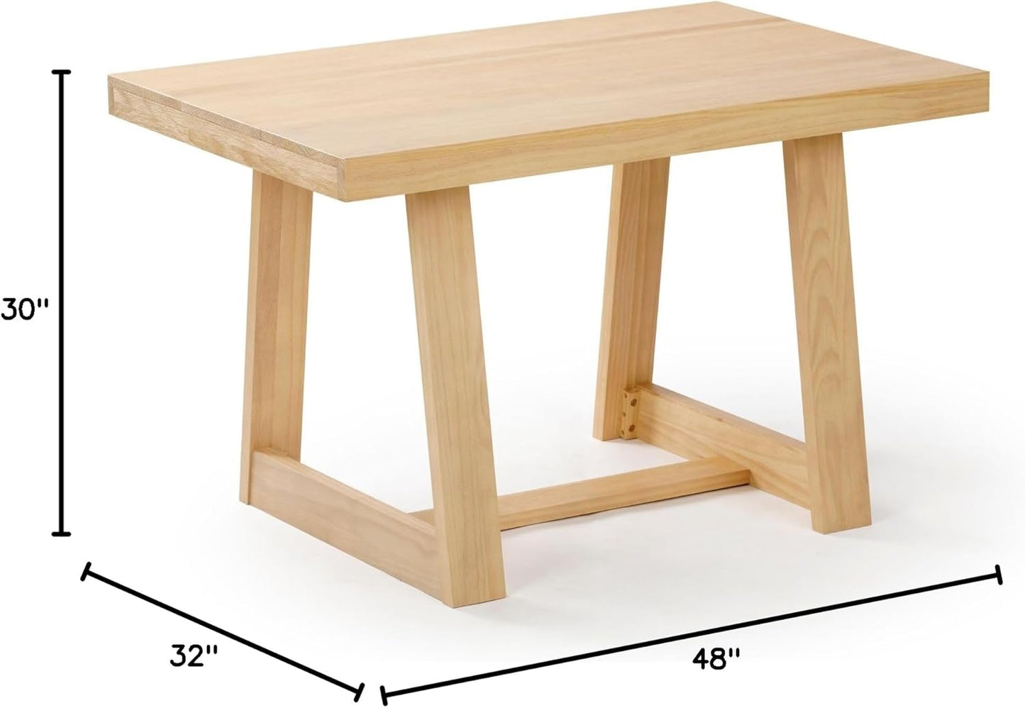 Mesa de comedor rústica de 72 pulgadas con estructura de madera maciza, mesa de comedor rectangular grande de madera para comedor, oficina en casa, muebles de sala de estar, fácil montaje, cepillo de alambre negro