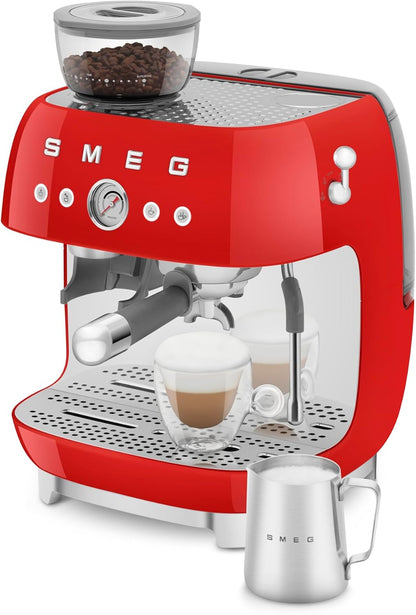 Smeg Retro Semi-Automatic Espresso Machine, EGF03PBUS, Pastel Blue