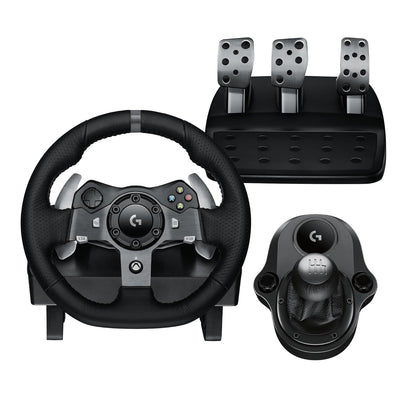 Volante y pedales de carreras Logitech G29 Driving Force, Force Feedback, cuero auténtico + palanca de cambios Logitech G Driving Force - Para PS5, PS4, PC y Mac - Negro