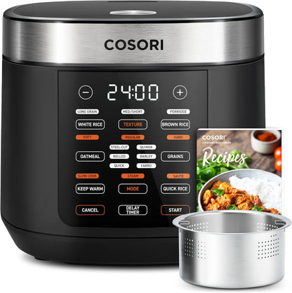 COSORI Pressure Cooker Electric 6 qt, 9-in-1 Instant Multi Kitchen Appliances, Safer Venting Design, Rice Cooker, Slow Cooking Pot, Sous Vide, Saute Pot, 1100W, Stainless Steel