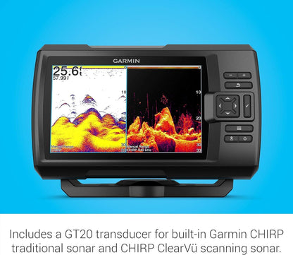 Garmin Striker Vivid 7cv, U.S. with GT20-TM Transducer - Easy-to-Use 7-inch Color Fishfinder and Sonar Transducer, Vivid Scanning Sonar Color Palettes (010-02552-00)