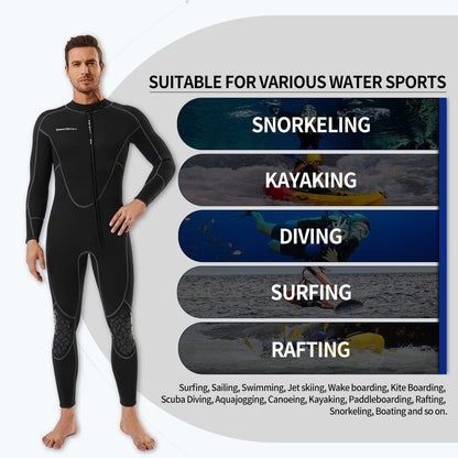 Seaskin Mens 3mm Shorty Wetsuit Womens, Full Body Diving Suit Front Zip Wetsuit for Diving Snorkeling Surfing Swimming