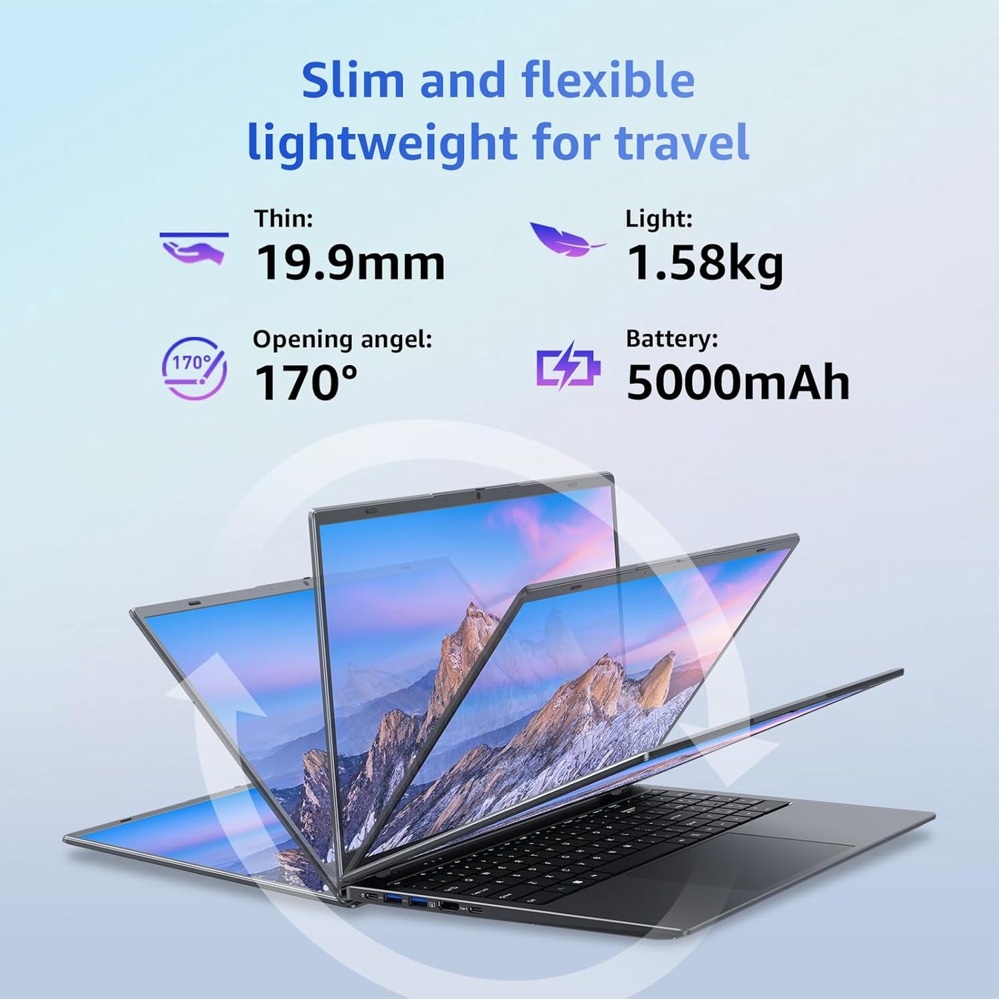 Laptop, 12GB LPDDR5 RAM, 1TB SSD, 15.6 Inch Laptop Computer, Win 11 Pro, N95 Quad Core Processor, Up to 3.4GHz, Preinstall Office Pro Plus 2024, WiFi 5, BT 5.0, USB-C, Webcam, Fingerprint