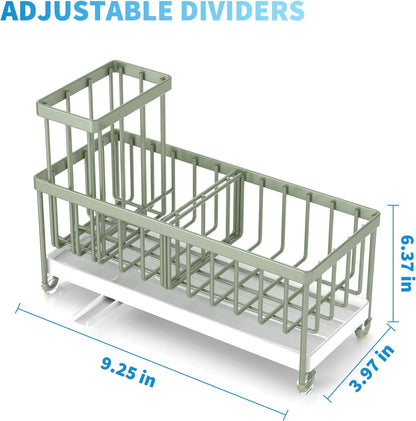 Cisily 厨房水槽海绵架、带高刷架的水槽收纳架、厨房水槽收纳台面防锈 304 不锈钢、皂液器厨房收纳和储物必需品
