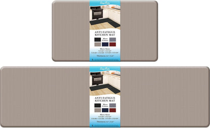 StepRite Kitchen Mats, 2PCS Kitchen Rugs, Cushioned Anti Fatigue Kitchen Mats for Floor, Non-Slip Standing Desk Mat, Waterproof Kitchen Rug Set for Kitchen, Floor, Office,17.3"×30"+17.3"×47",Black