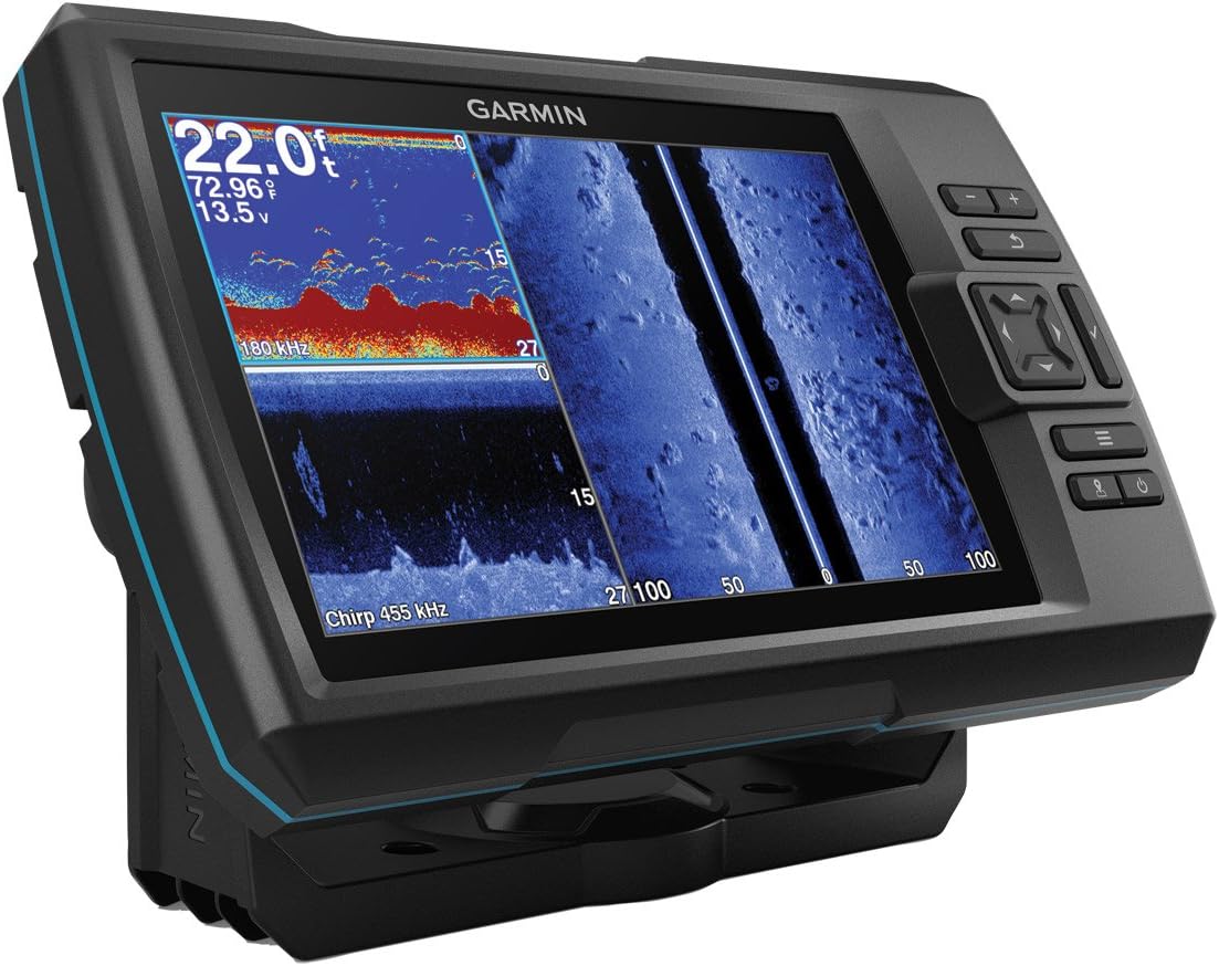 Garmin Striker 7SV with Transducer, 7" GPS Fishfinder with Chirp Traditional, ClearVu and SideVu Scanning Sonar Transducer and Built in Quickdraw Contours Mapping Software, 7 inches (010-01874-00)