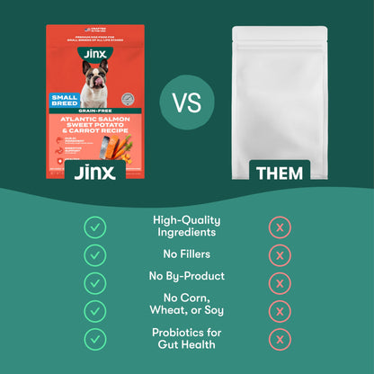 Jinx Premium Dry Dog Food, Real Salmon, Brown Rice & Sweet Potato Kibble with Superfoods & Probiotics, No Fillers, for All Lifestages, 11.5lb