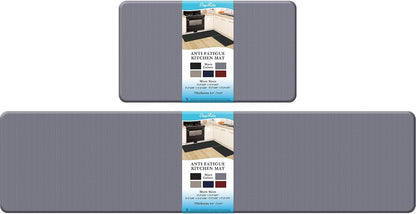 StepRite Kitchen Mats, 2PCS Kitchen Rugs, Cushioned Anti Fatigue Kitchen Mats for Floor, Non-Slip Standing Desk Mat, Waterproof Kitchen Rug Set for Kitchen, Floor, Office,17.3"×30"+17.3"×47",Black