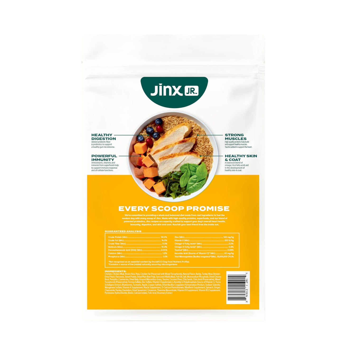 Jinx Premium Dry Dog Food, Real Salmon, Brown Rice & Sweet Potato Kibble with Superfoods & Probiotics, No Fillers, for All Lifestages, 11.5lb