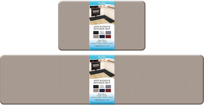 StepRite Kitchen Mats, 2PCS Kitchen Rugs, Cushioned Anti Fatigue Kitchen Mats for Floor, Non-Slip Standing Desk Mat, Waterproof Kitchen Rug Set for Kitchen, Floor, Office,17.3"×30"+17.3"×47",Black