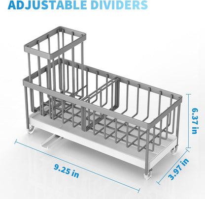 Cisily 厨房水槽海绵架、带高刷架的水槽收纳架、厨房水槽收纳台面防锈 304 不锈钢、皂液器厨房收纳和储物必需品