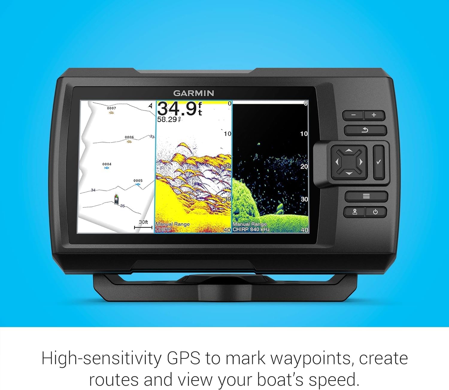 Garmin Striker Vivid 7cv, U.S. with GT20-TM Transducer - Easy-to-Use 7-inch Color Fishfinder and Sonar Transducer, Vivid Scanning Sonar Color Palettes (010-02552-00)