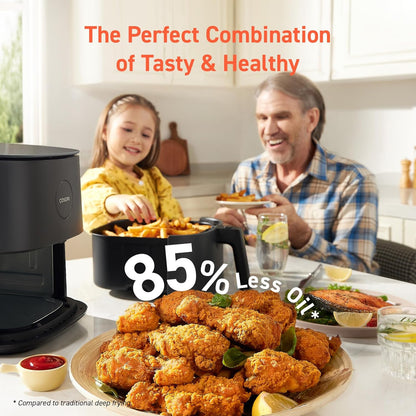 COSORI Air Fryer Pro 9-in-1, Compact 5QT, 450℉: Half Time & Chef-Grade Cook, One-Wipe Clean Glass Panel, 130+ In-App Recipes with Nutritional Info, Nonstick & Dishwasher-Safe Basket, Gray