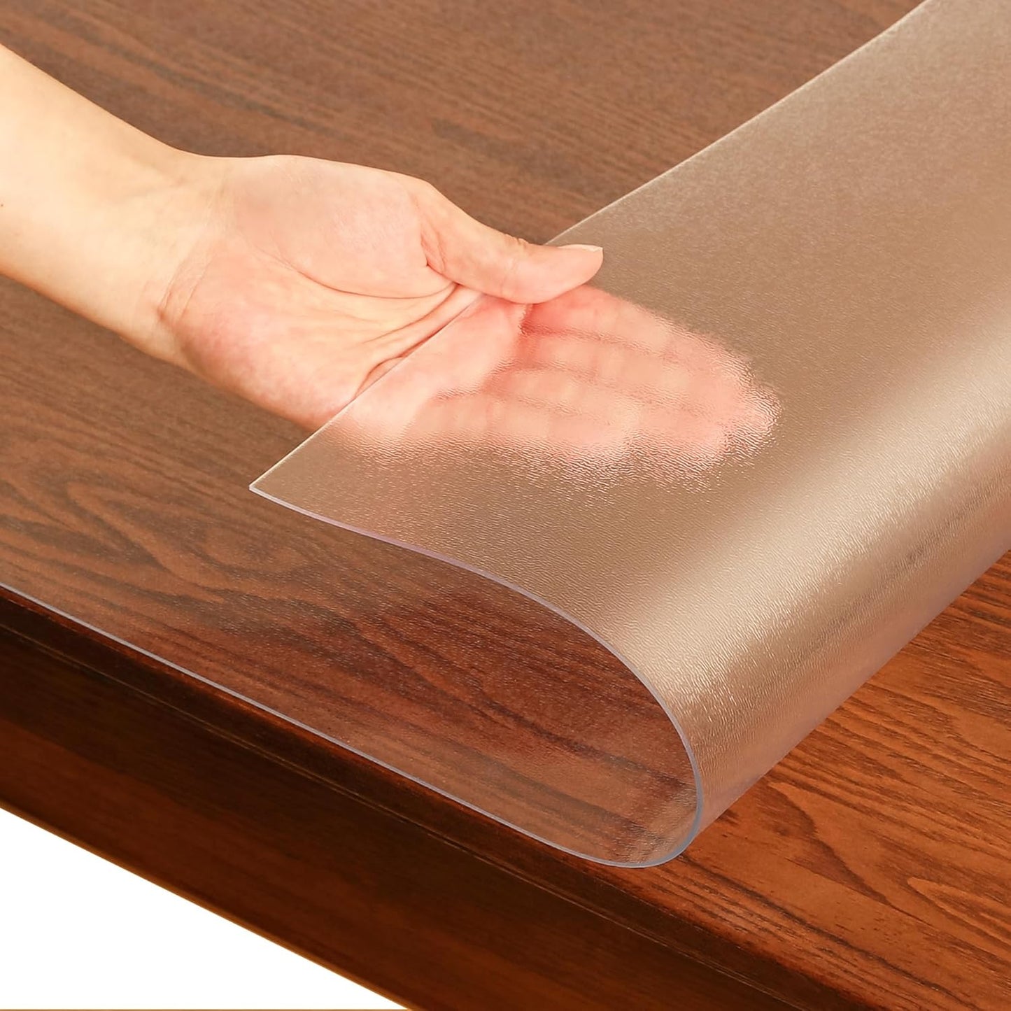 14x24 Inch Clear Table Cover Protector Rectangle, 1.5mm Transparent Plastic Table Protector Waterproof, Anti-Scratch Clear Desk Mat for Office Desktop Dresser Dining Table, FDA Compliant